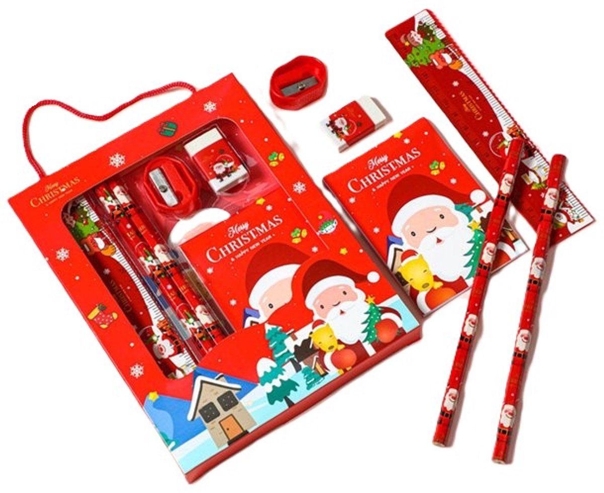 6 Delige Draagbare kerst schrijfwarenset– Schrijfwarenset voor studenten – Schrijfwaren organizer voor kleuters – Paasknutselartikelen – Papieren schrijfwaren - LOUZIR