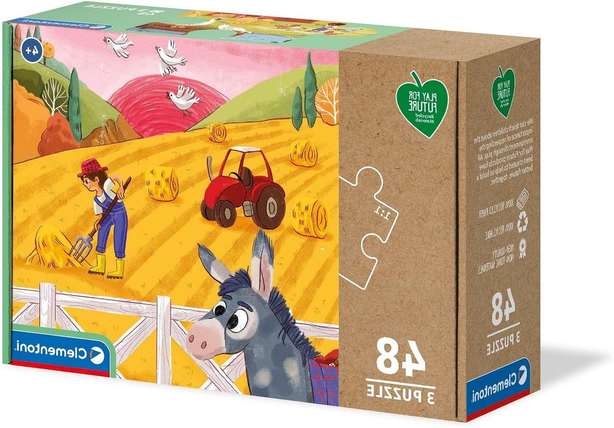 Legpuzzels Kinderen - Stukjes Puzzel - Educatief Spel - 100% Gerecycled Materiaal - 3x48 Stukjes - Meerkleurig