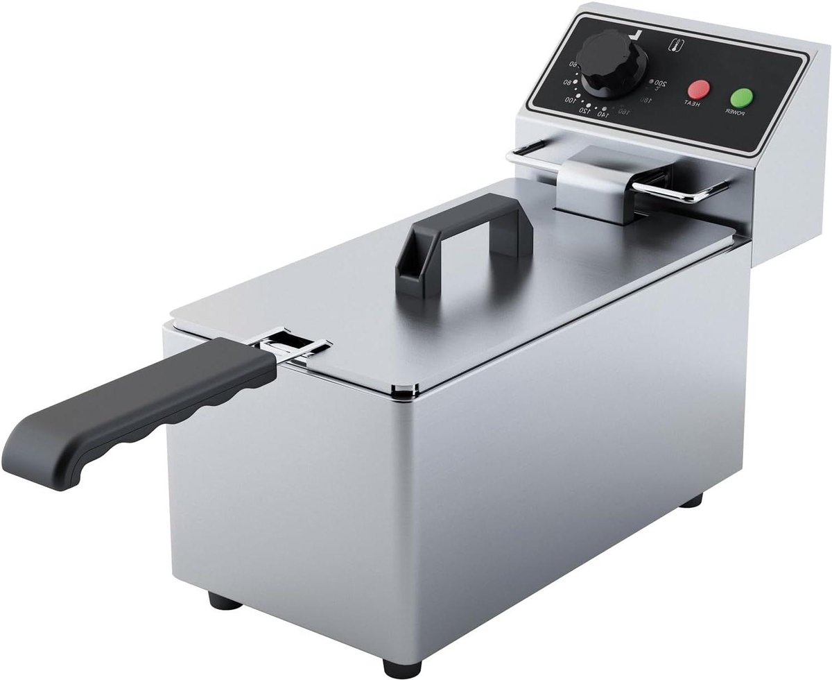 Elektrische Friteuse - Frituurpan Horeca - Professioneel Frituren - Traploze Temperatuur - 4 Liter - Zilver