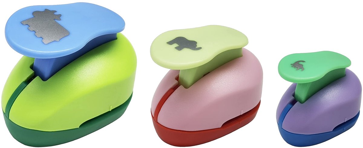 Set VSREI Leuke kleine dieren - (Kalveren, Olifanten, Dinosaurs) voor Ambachten, Scrapbooking, Foto's, Wenskaarten, 9mm, 16mm, 25mm, Mooie schattige dieren vormige Paper Punch (willekeurige