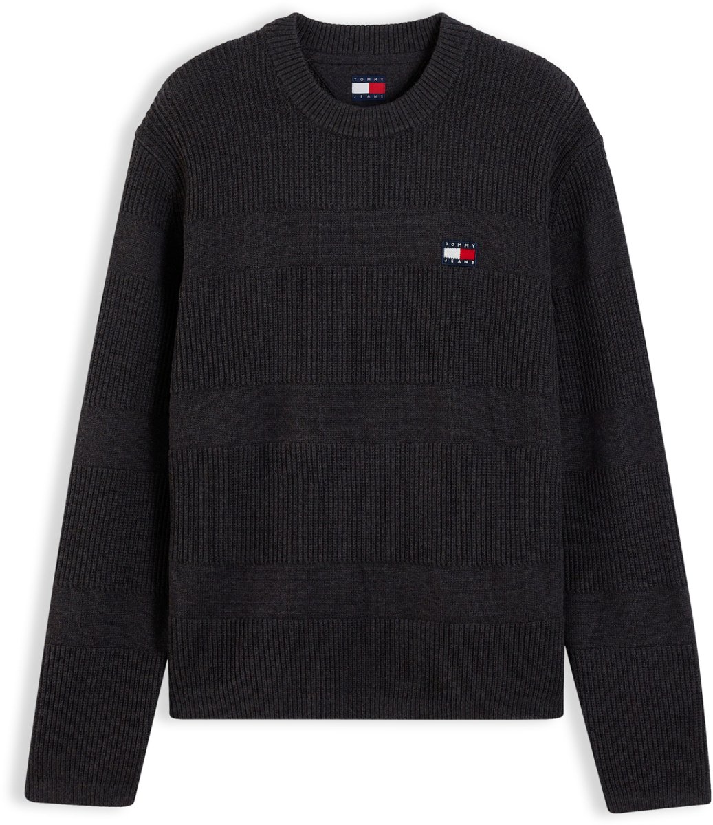 Tommy Jeans Trui Tjm Reg Textured Swe Dm0dm23571 H08 Htr Mannen Zwart