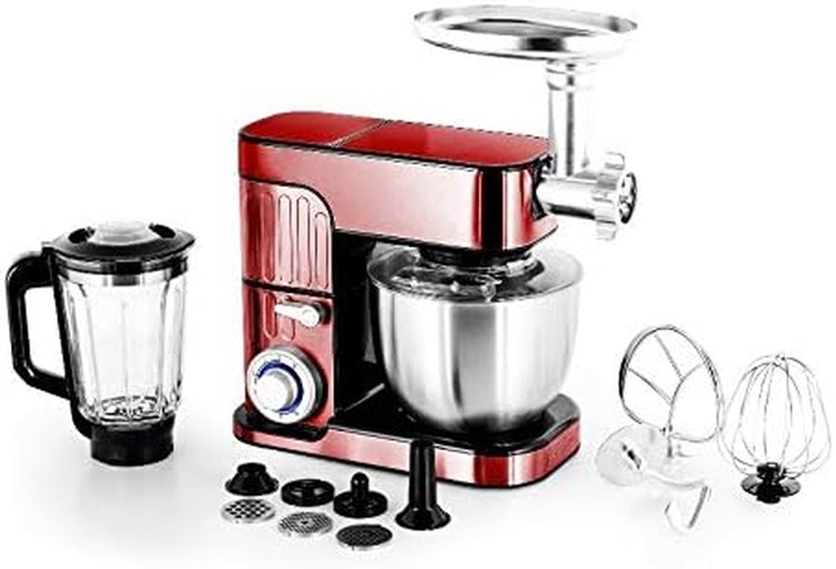 Keukenmachine - Multifunctioneel - Eten Bereiden - Instelbare Snelheid - 5.5 Liter - Rood