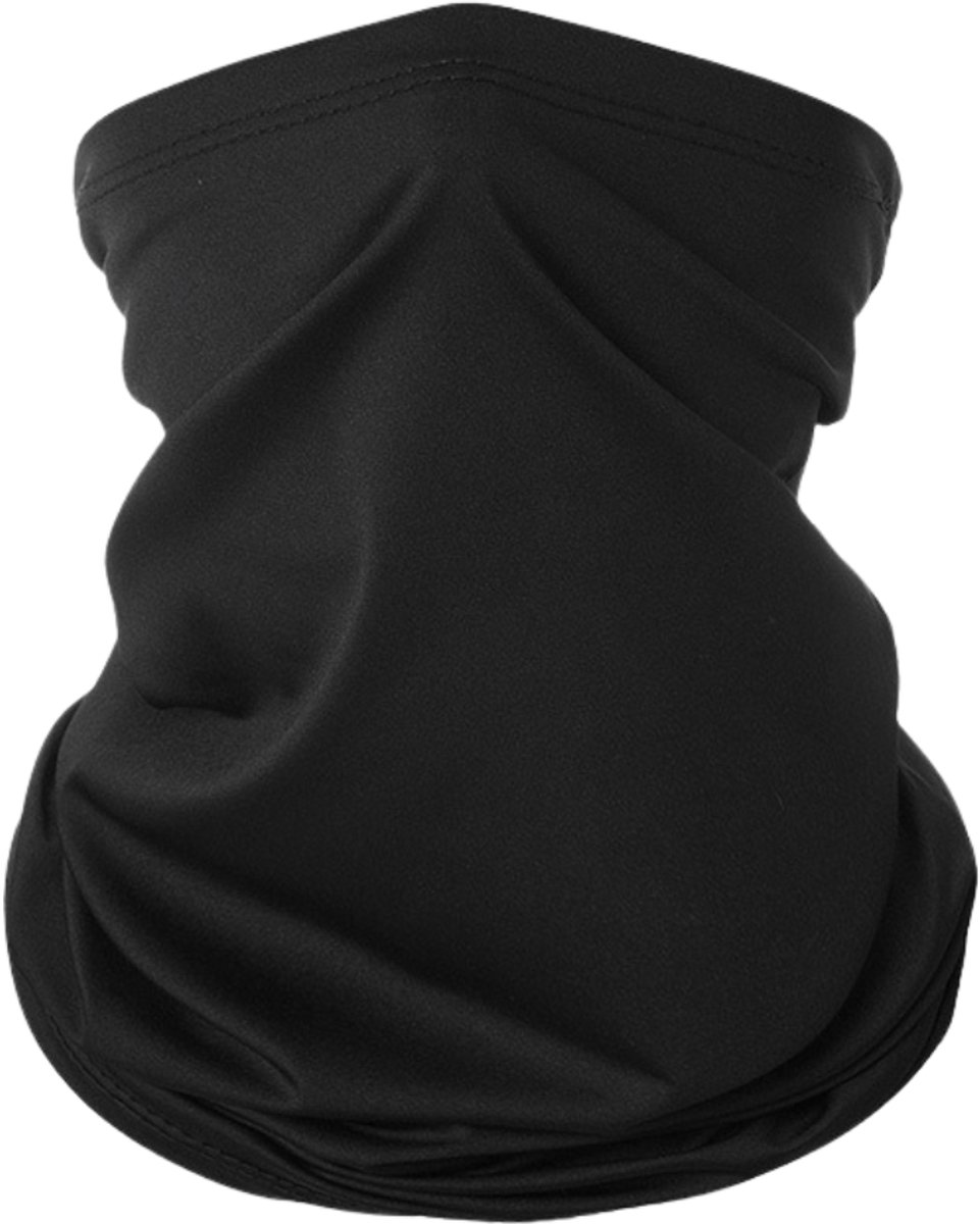RAMBUX® Nekwarmer - Colsjaal Dames & Heren - Multifunctionele Sjaal - Motor, Fiets & Ski - Bandana - Ademend - Elastisch - One Size - Zwart