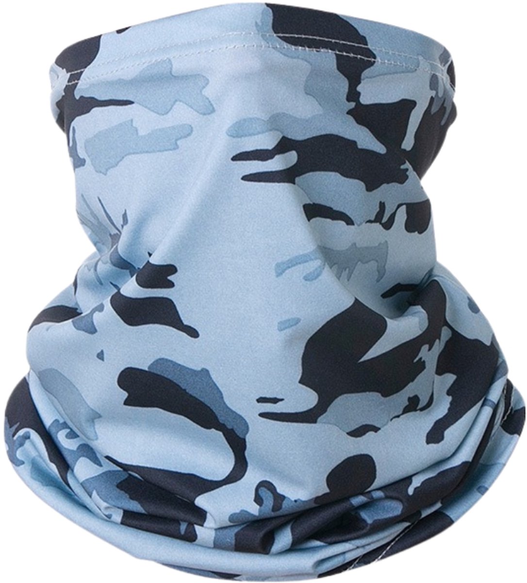 RAMBUX® Nekwarmer - Colsjaal Dames & Heren - Multifunctionele Sjaal - Motor, Fiets & Ski - Bandana - Ademend - Elastisch - One Size - Camouflage Grijs