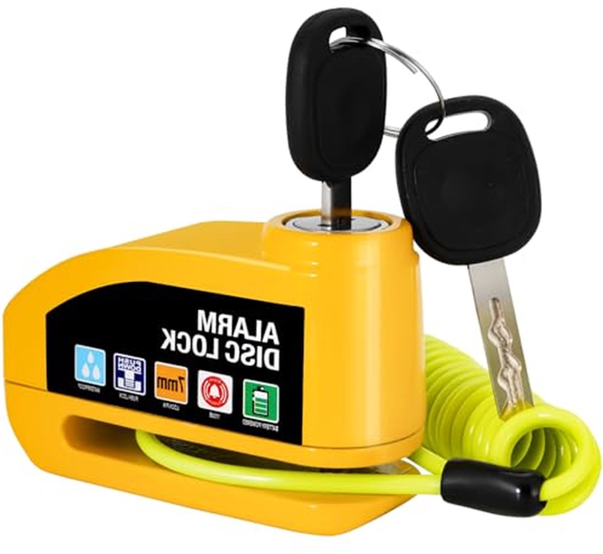 Motorfiets Alarm - Schijfrem Slot - Diefstal Beveiliging - 110db Geluid - 9.5 cm - Zwart