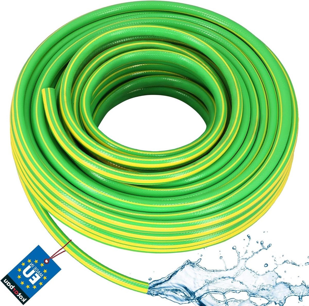 Tuinslang - Waterleiding - Planten water geven - Anti-knik systeem - 30 meter - Groen geel