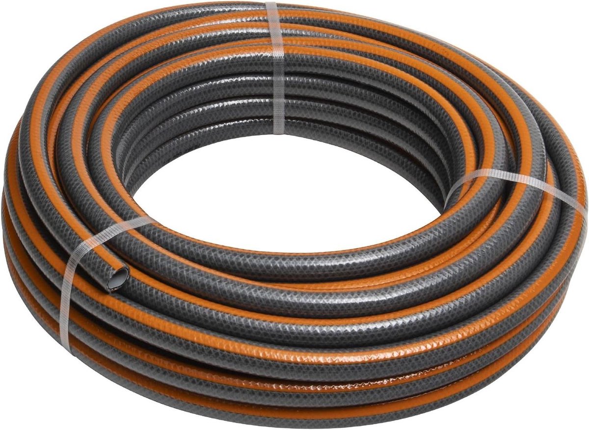 Tuinslang Versterkt - Water Slang - Buiten Bewateren - Knikbescherming 200 g/m² - 15 mm - Grijs Oranje – foto 5