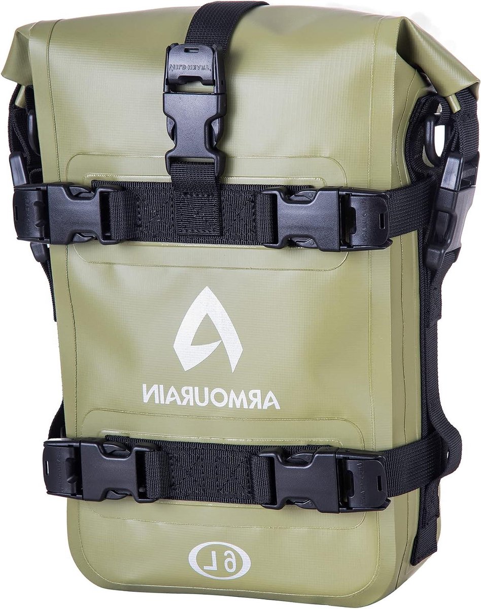 Motor Fietstas - Crash Bar Tas - Reisopslag - Waterdicht PVC Materiaal - 6L Capaciteit - Legergroen