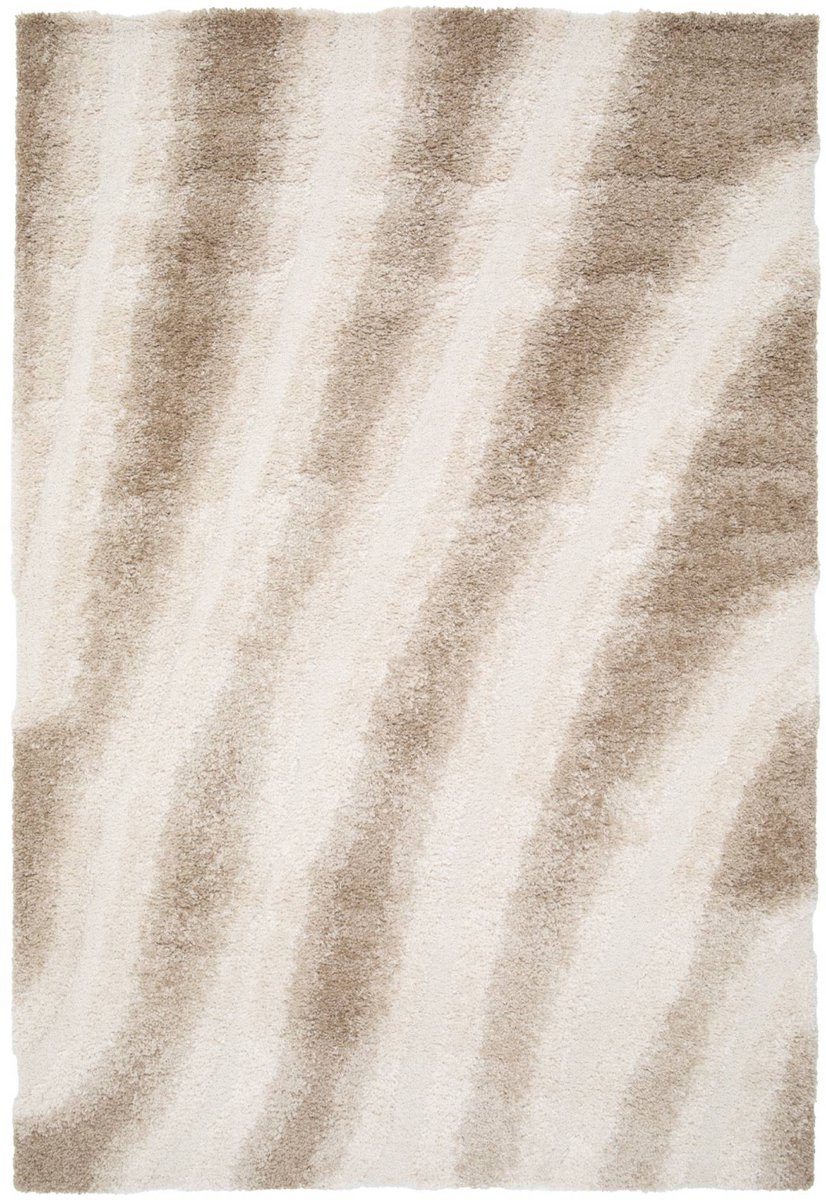 sweeek - Vloerkleed met beige gestreept patroon voor binnen - lou