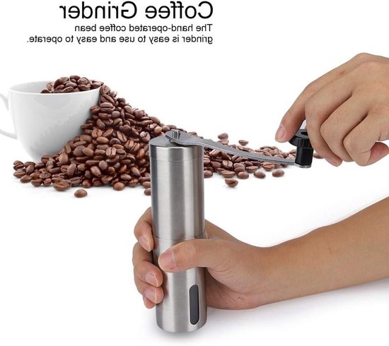 Handmatige koffiemolen met roestvrijstalen handvat voor druppelkoffie en espresso, ideaal voor thuisgebruik en keukenaccessoires, 7.4 inch — afbeelding 2