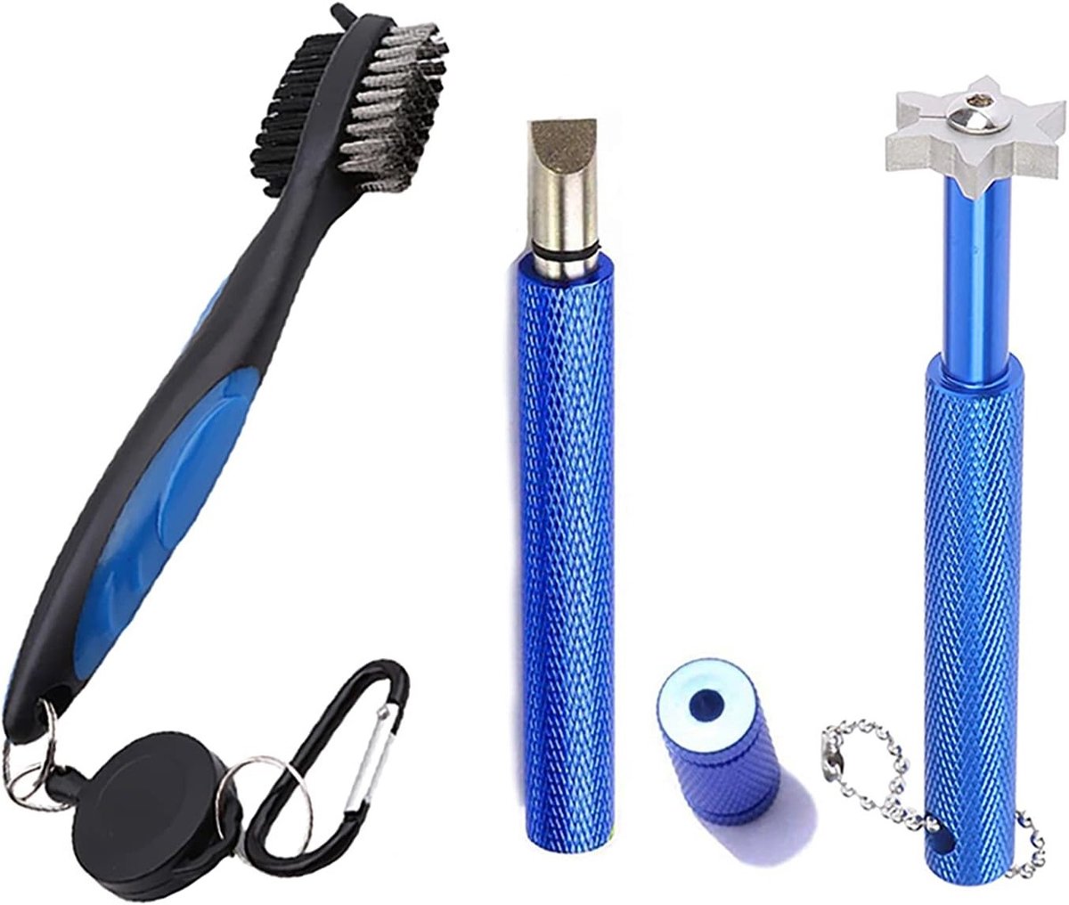 Complete Golf Club Cleaner Set met Inklapbare Borstel en 2 Groefslijpers voor Effectieve Onderhoud van Golfclubs en Irons