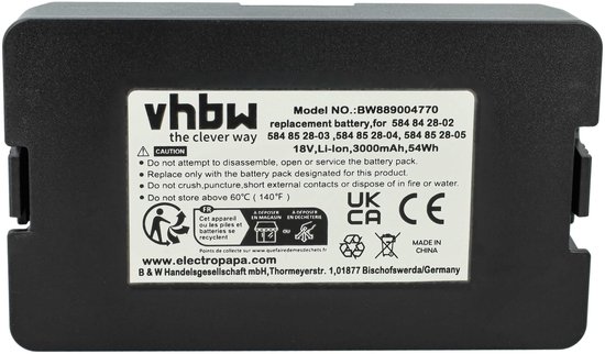 vhbw-accu compatibel met Gardena Sileno Life, Sileno City, Smart SILENO City en Smart SILENO Life robotmaaiers (3 Ah, 18V Li-Ion) van VHBW — afbeelding 3