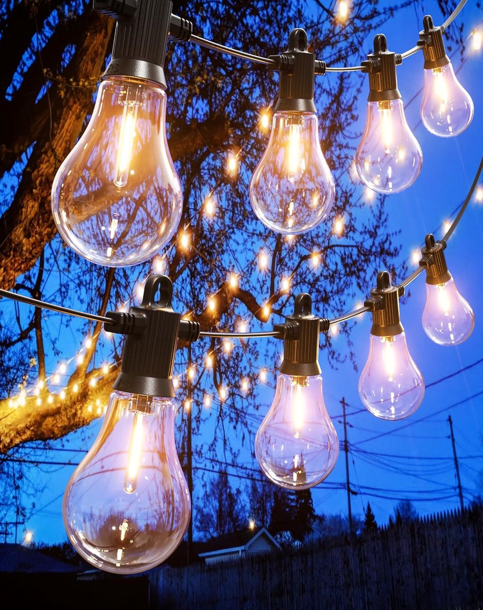SnelShoppen - 15m Buiten Verlichting Sfeerverlichting met 15 + 2 A45 Schokbestendige Lampen, IP65 Waterdichte Tuinverlichting voor Feest, Balkon, Pati