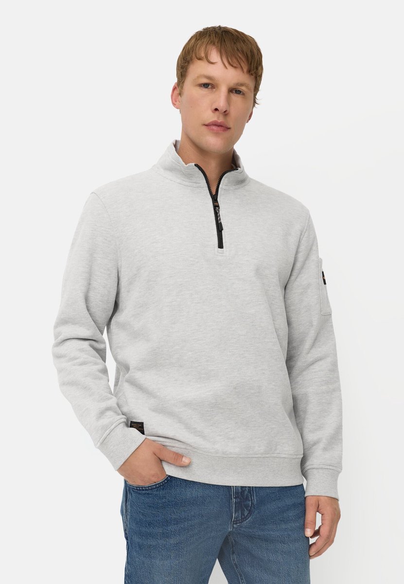 camel active Sweatshirt met troyer kraag - Maat menswear-XL - Grijs