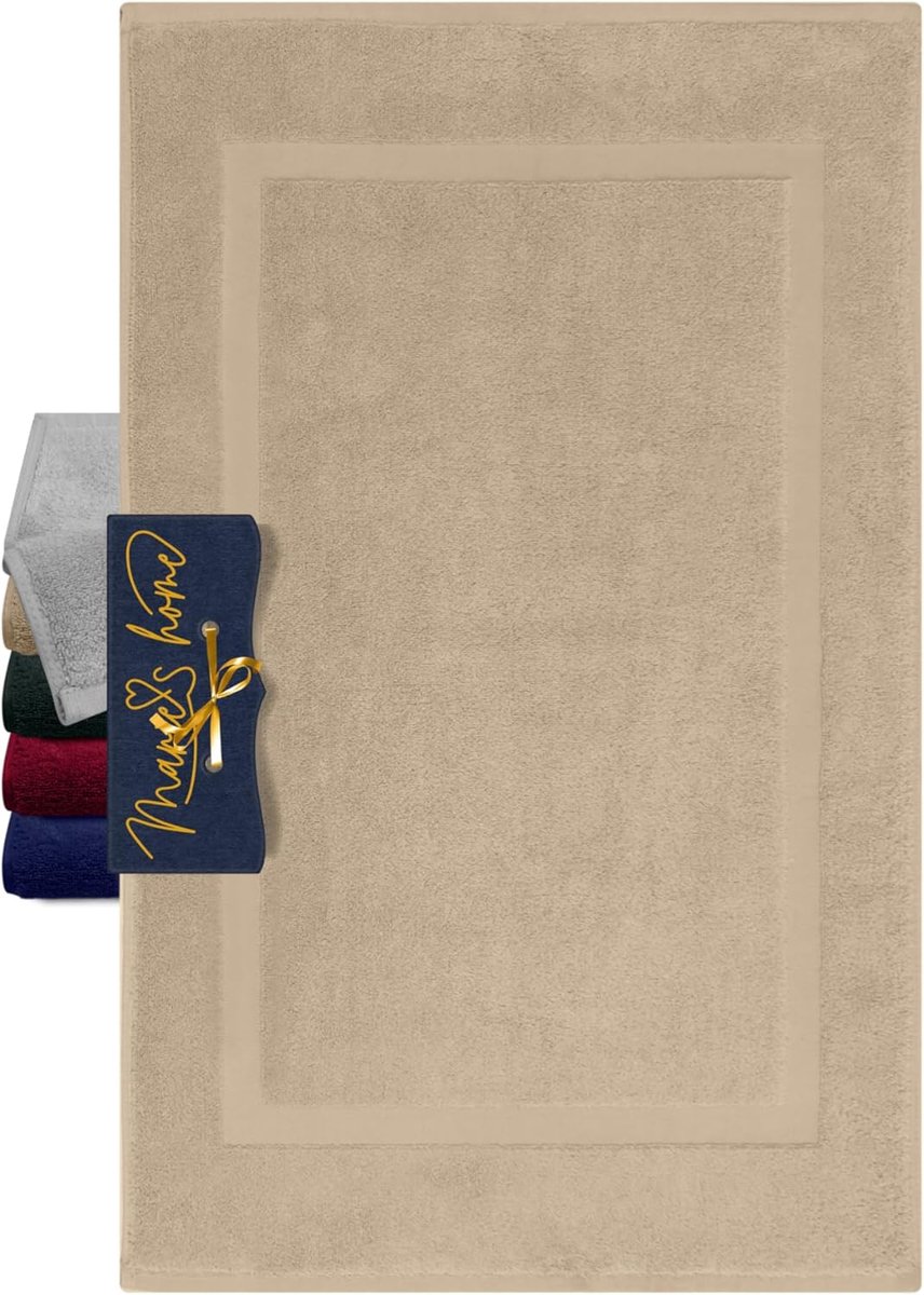 SnelShoppen - Douchematt classic 50x80 cm, 100% katoen, Steen kleur, Superzacht en huidvriendelijk, Voor douche, bad en toilet