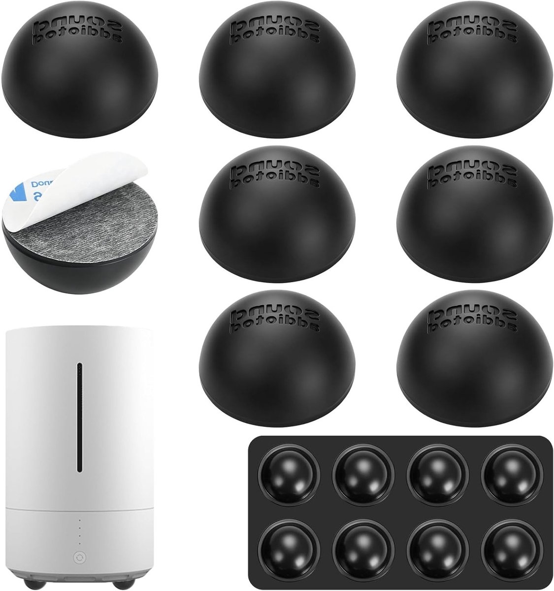 Rubberen voetjes, zelfklevend, zwart, siliconen demper voor luidsprekers en meubels, 30 x 15 mm en 19 x 10 mm, anti-trillingspads, geluidsisolatie en stabiliteit