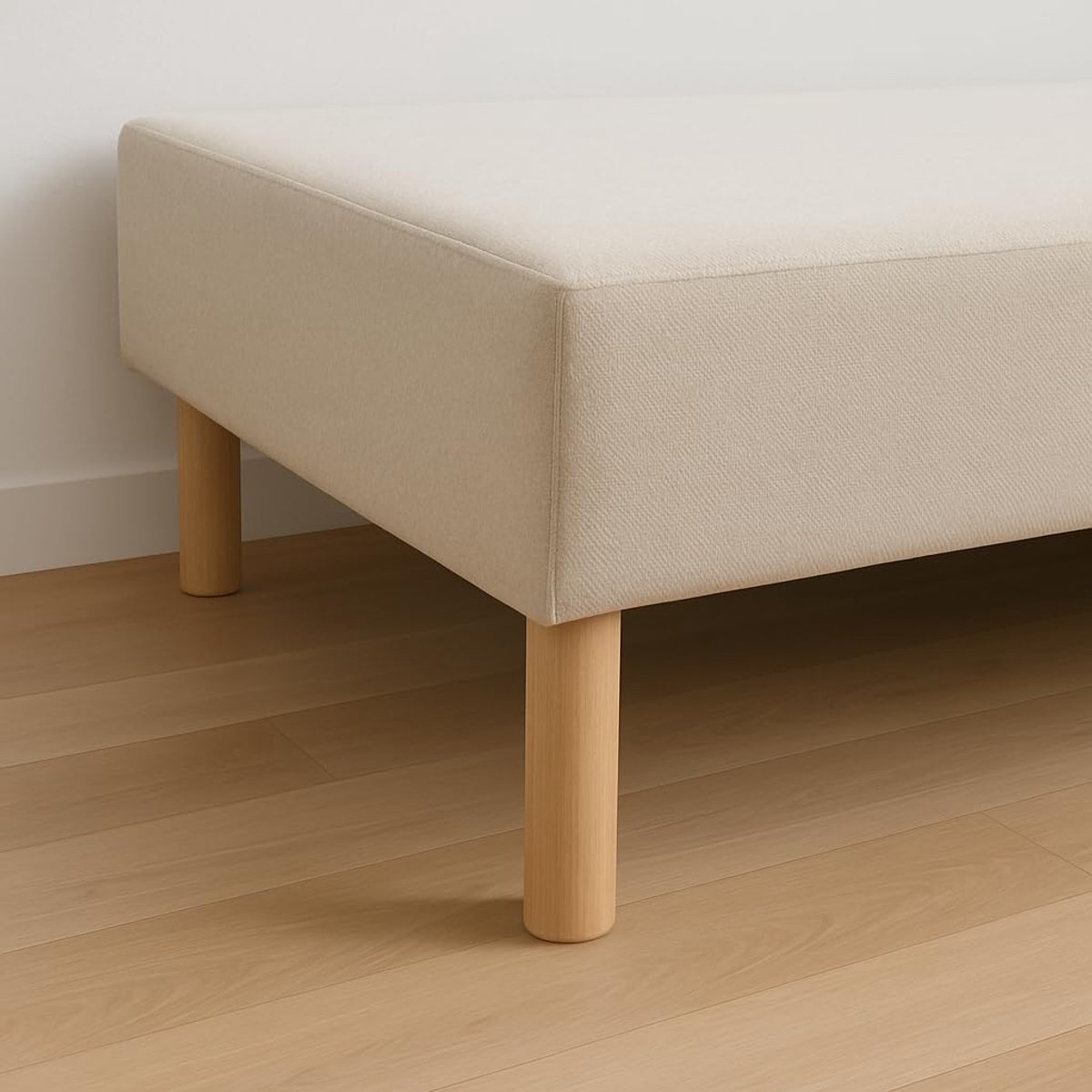 SnelShoppen - La Fabrique de Pieds AM20170001 Set van 4 Houten Poten met Cilinders, 20x6x6 cm, Licht Gelakt, Voor Slatted Frames, Milieuvriendelijk, F