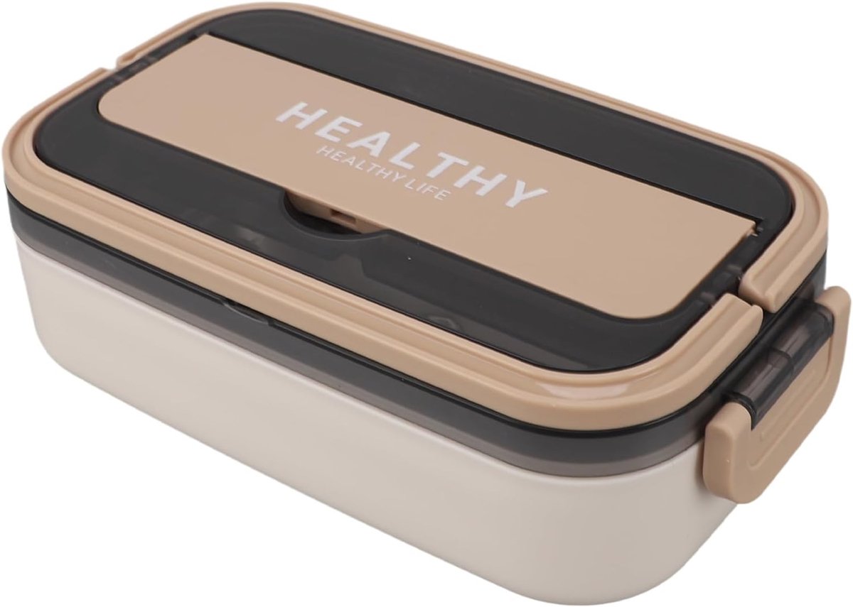 SnelShoppen - Leakproof Lunch Box 700 Ml - 316 RVS - Magnetronbestendig - Voor School, Kantoor, Picknick - Crème Abrikoos Kleur - Duurzaam en Handig
