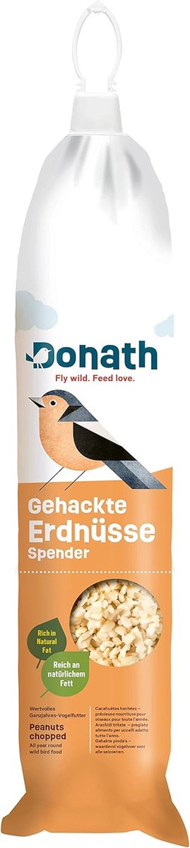 SnelShoppen - Peanuts Dispenser 500g - Eiwitrijke Pinda's voor Vogels - Energie Boost voor Tuin, Camping en Feest - Praktische Hangdispenser