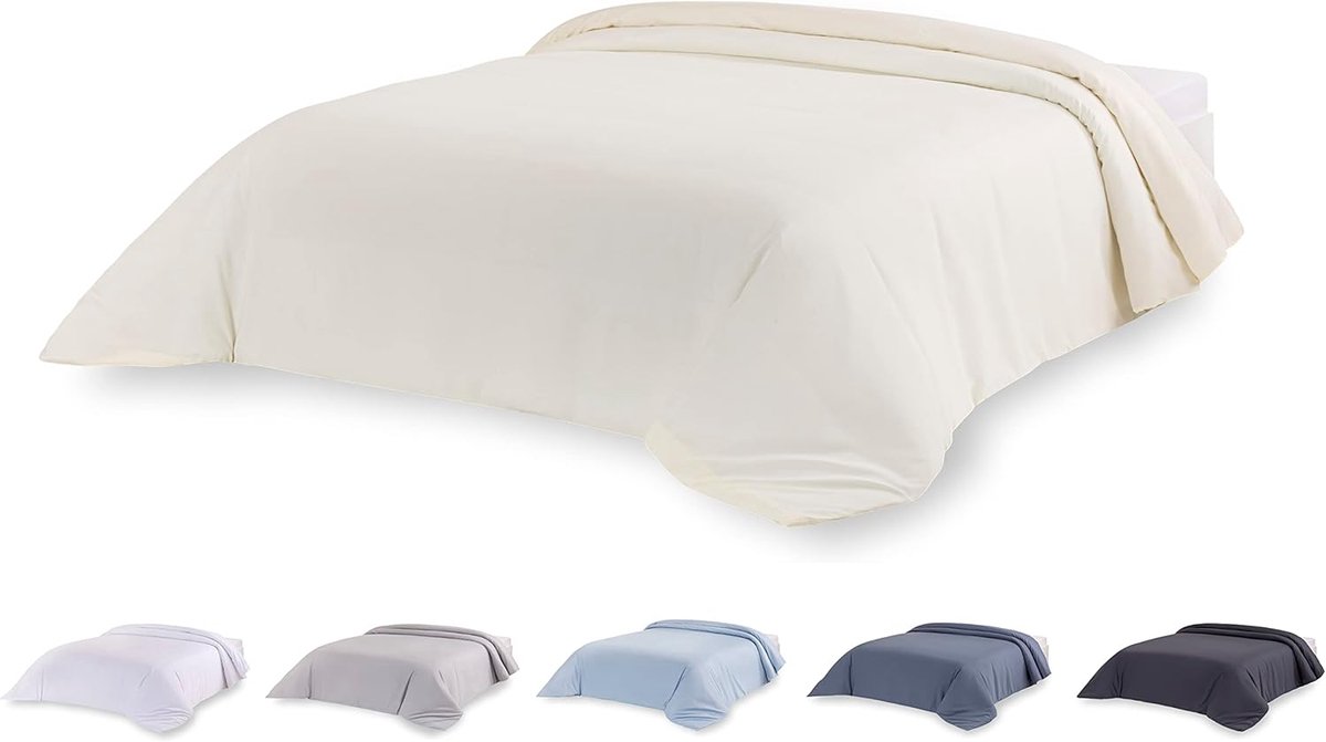 SnelShoppen - Microfiber Dekbedovertrek Beige, Extra Zacht, Voor 135/140/150-220 x 220 cm, Premium Kwaliteit, Ideaal voor Winter en Comfortabele Slaap