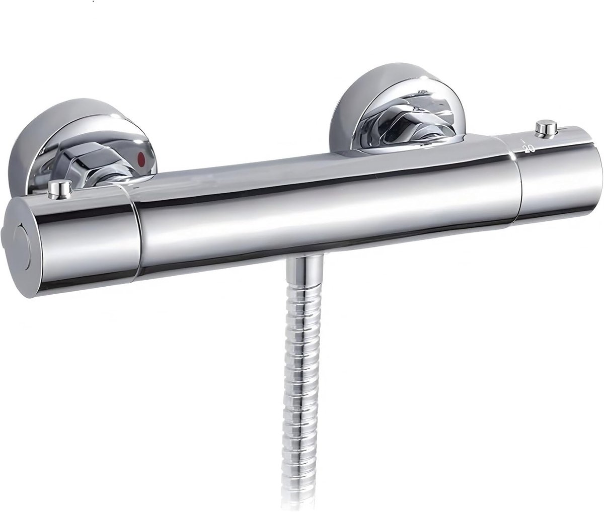 SnelShoppen - Thermostatische Douchekraan met 38°C Veiligheidsstop, Chroom, G 1/2, Temperatuurregelaar, Duurzaam Messing, Ideaal voor Badkamer en Douc