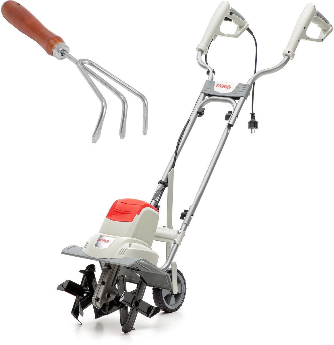 IKRA elektrische tuinfrees IEM 800 S, 800 W, werkbreedte 30 cm en werkdiepte tot 20 cm, met handcultivator