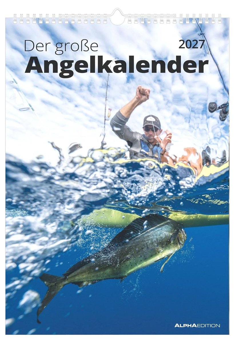 SnelShoppen - Der grote Angelkalender 2027 - Wandkalender 29,7x42 cm met 12 prachtige Angelmotieven, nuttige tips en ruimte voor notities
