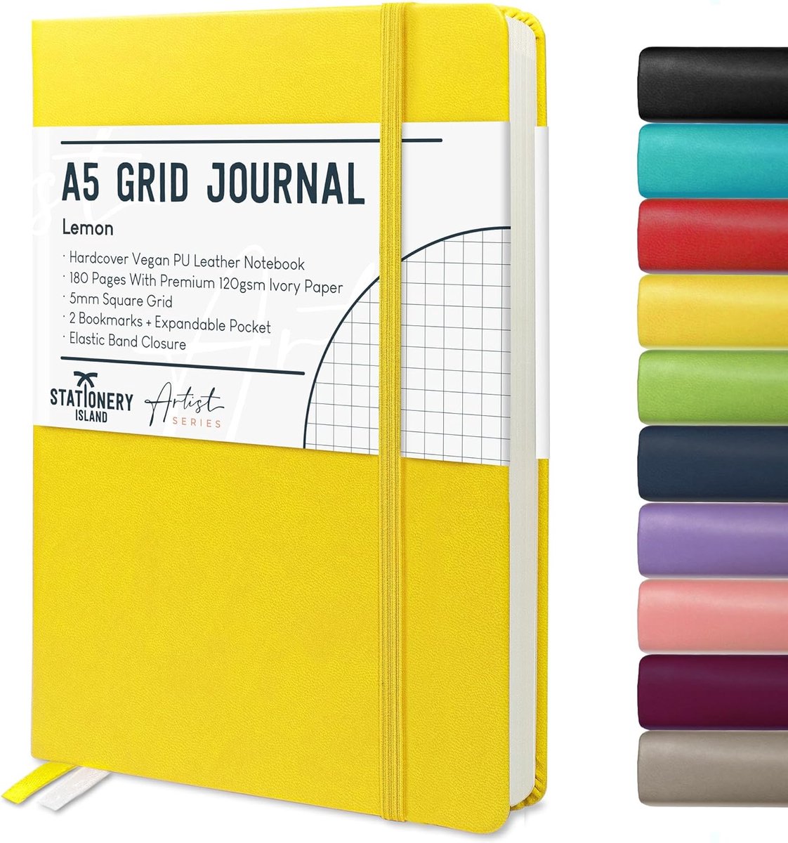 SnelShoppen - A5 Notitieboek - Gekarteld Notitieboek met 120gsm Premium Dikte Papier - 180 Pagina's Hardcover Ruitjes Notitieboek voor Plannen, Dagboe