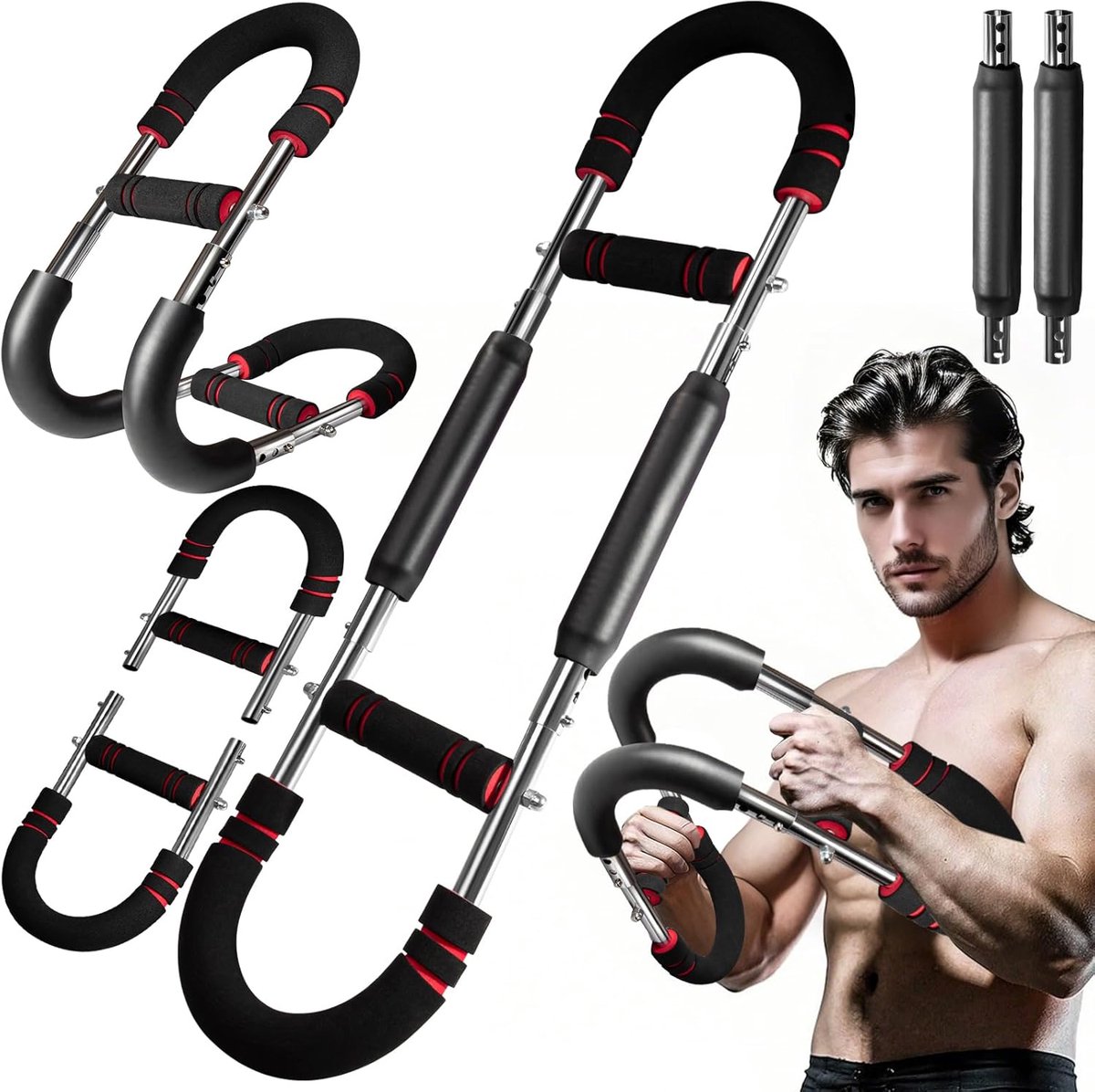 SnelShoppen - Twister Arm Trainer - 3 Levels Verstelbaar Borst Trainingsapparaat (30-50 kg) - Draagbare Power Twister met Verwijderbaar Ontwerp - Bors