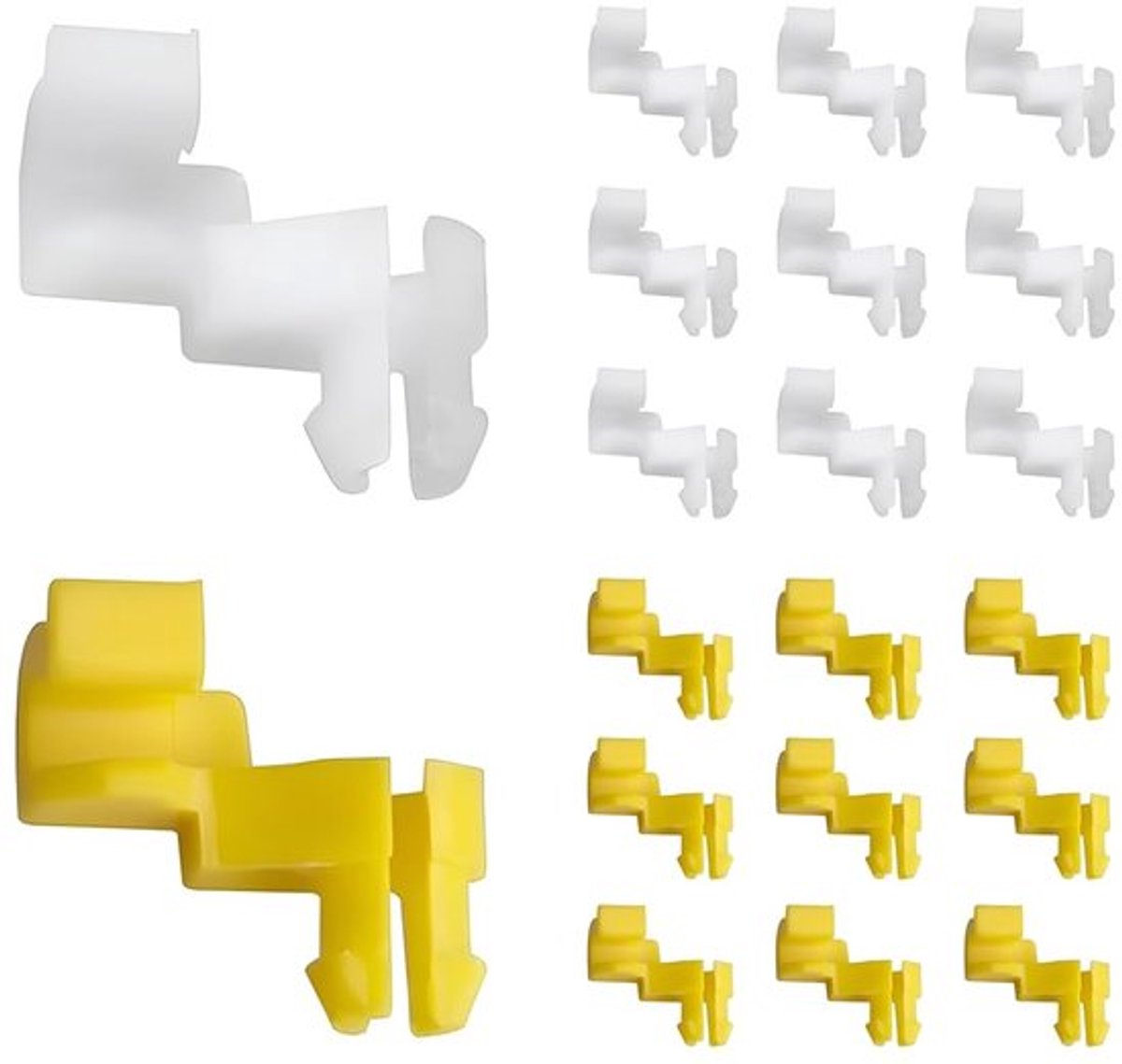 Clips 10 Stuks - Links/Rechts Hendel Clip - Achterklep Handvat - Duurzaam PP - Auto Klemmen - Universeel Gebruik - Geel/Wit - Vergrendelingsclip