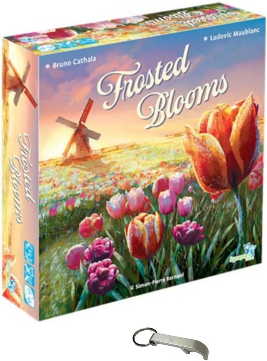 SnelShoppen - Frosted Blooms Bordspel Franse Versie met Exclusieve Blumie Flesopener - 2 tot 4 Spelers - Strategie en Tegel Plaatsing - Kinderen vanaf