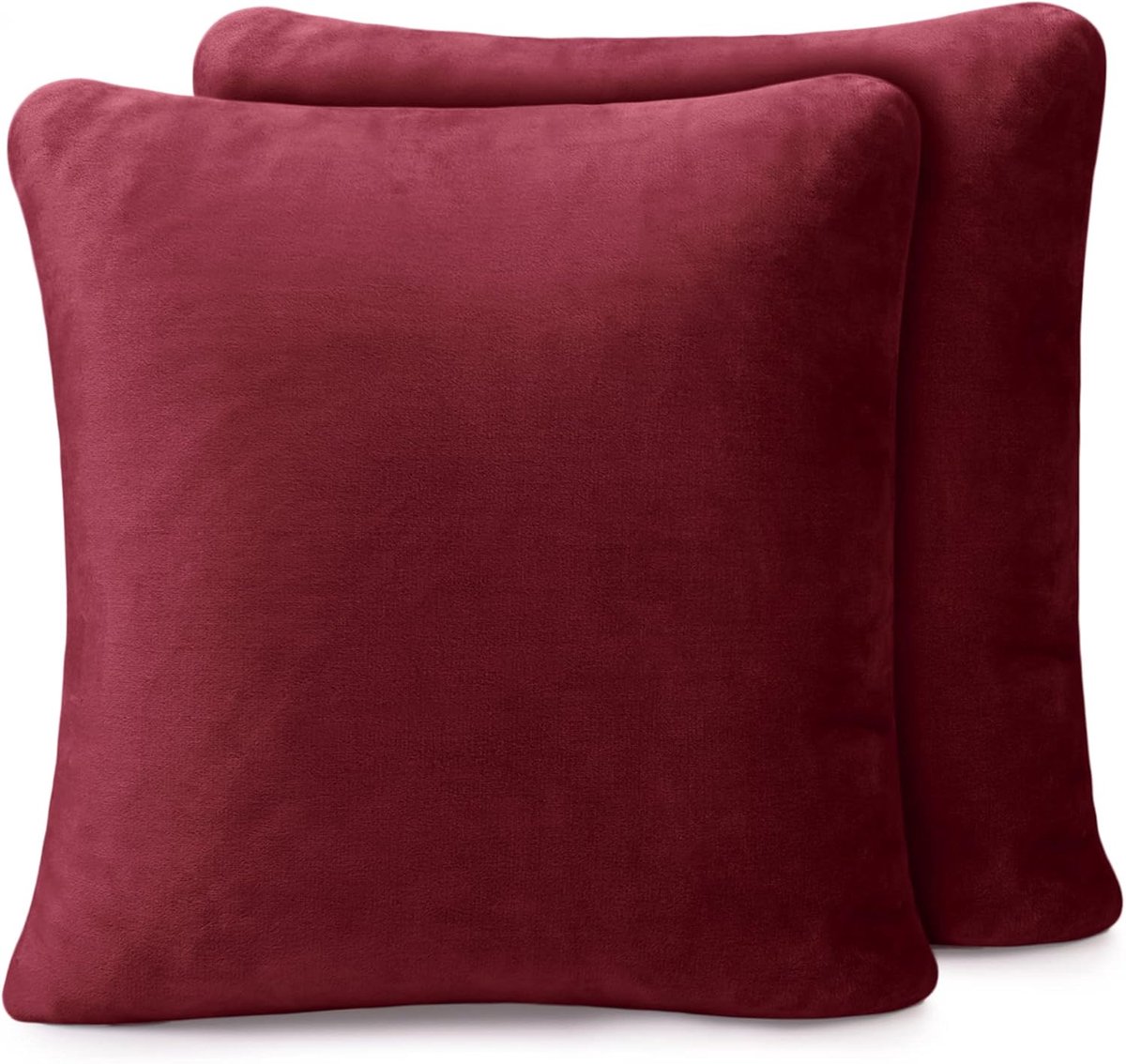 SnelShoppen - Kussenhoezen Set van 2, 50 x 50 cm, Luxe Cashmere Gevoel, Burgundy, Zacht Microfiber, Perfect voor Woonkamer, Slaapkamer en Feestelijke