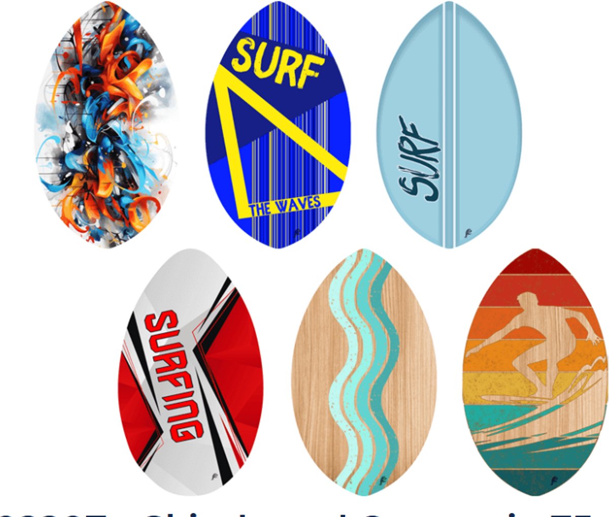 Skimboard 6 assortie 75cm plank strand board Multicolor