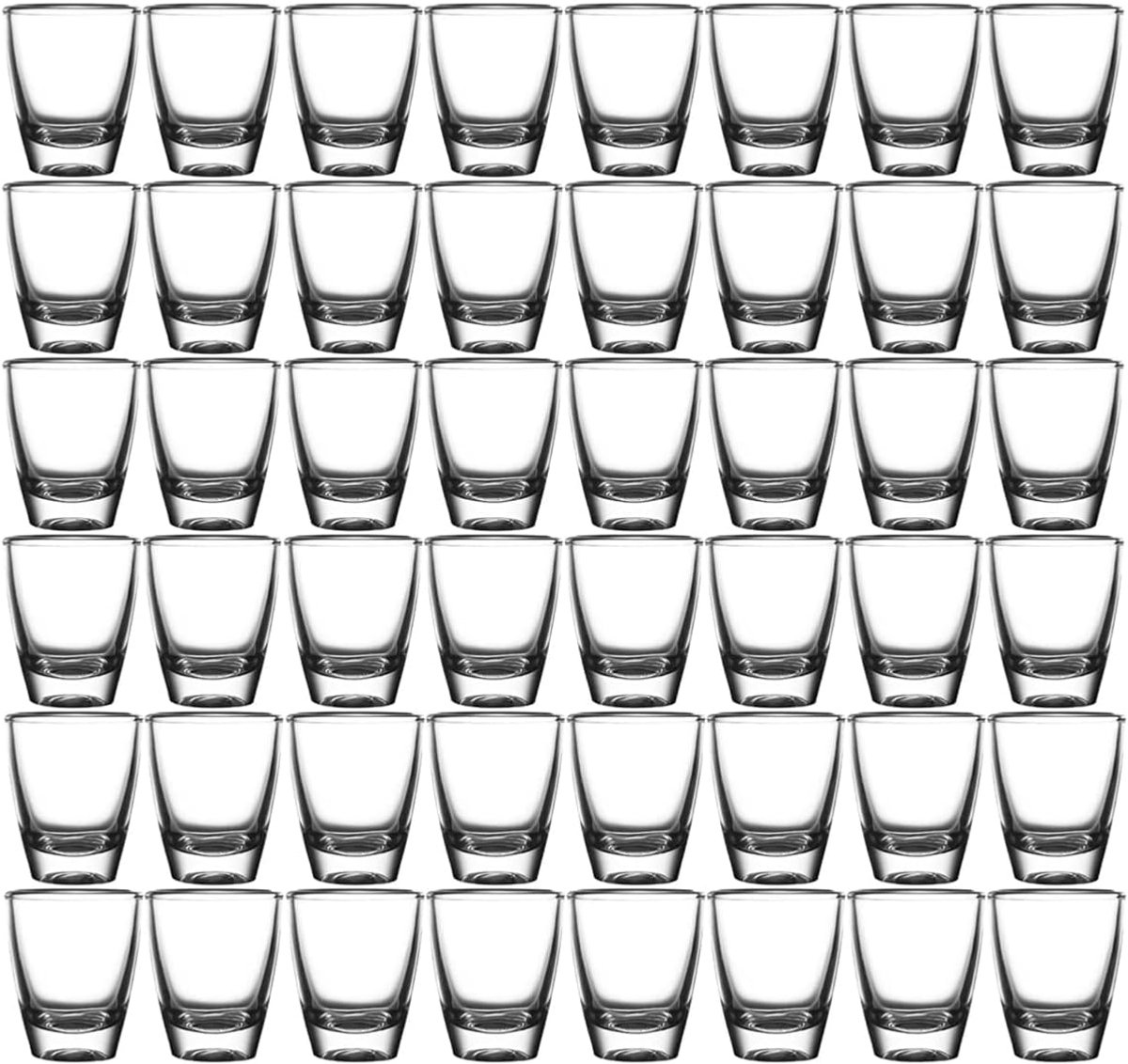 SnelShoppen - Eiervormige Borrelglazen Set van 48 - Kristalheldere Likeurglazen van 35 ml - Dikke Glazen Bekers - Transparante Borrelglazen voor Feest