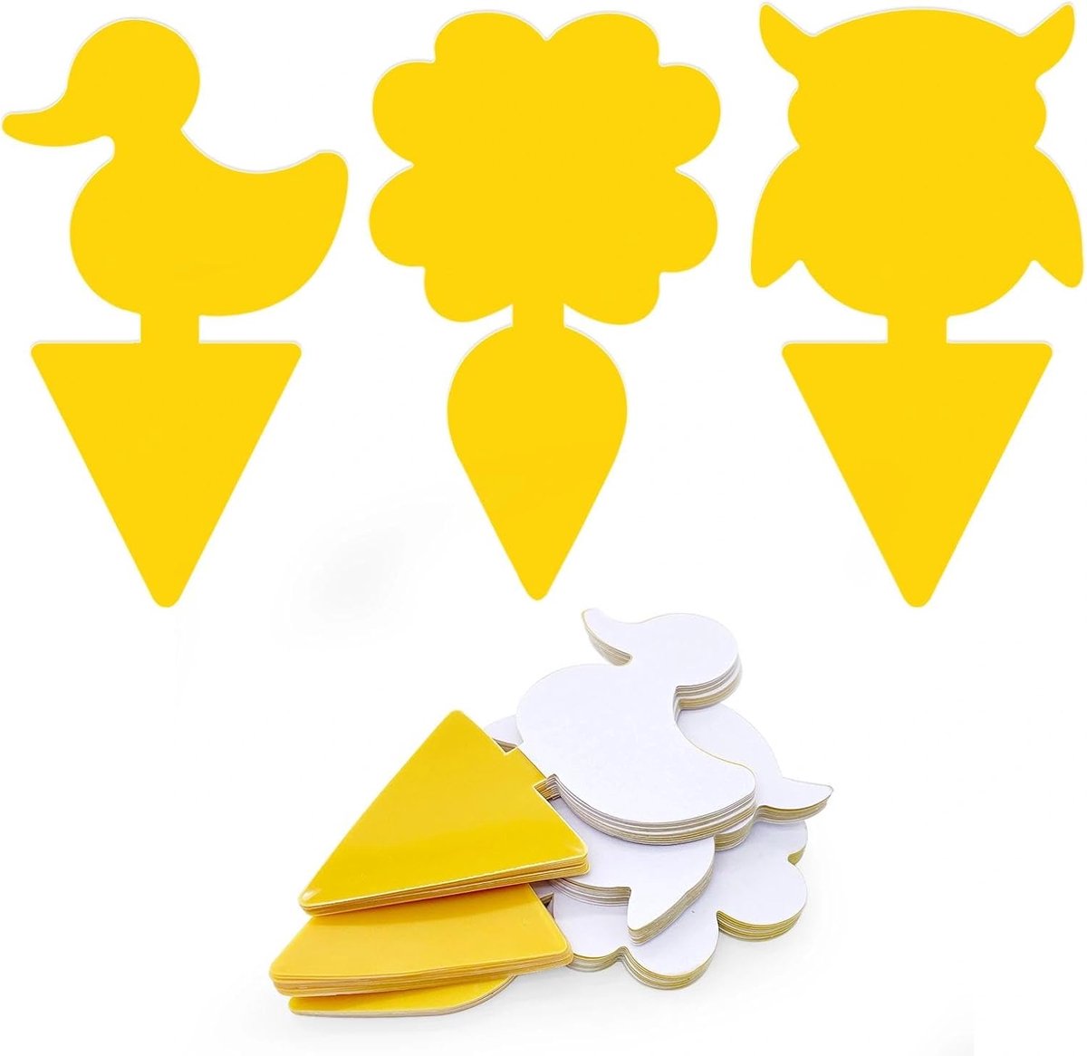 SnelShoppen - Gele Vliegenvanger Stickers - Fruitvlieg Trap - 30 Stuks - Ideaal voor Binnenplanten - Dubbelzijdig en Decoratief