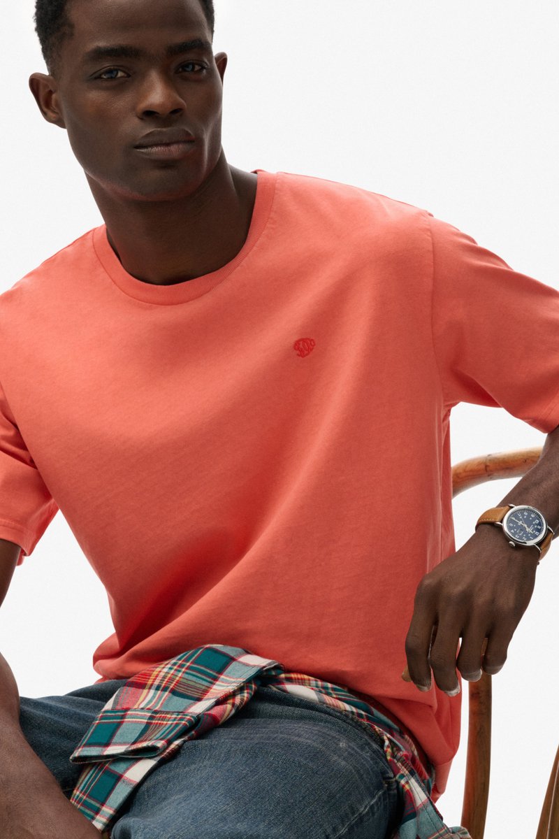 Superdry T-shirt Essentials Relaxed Tee M1012208a Cali Mannen Koraal