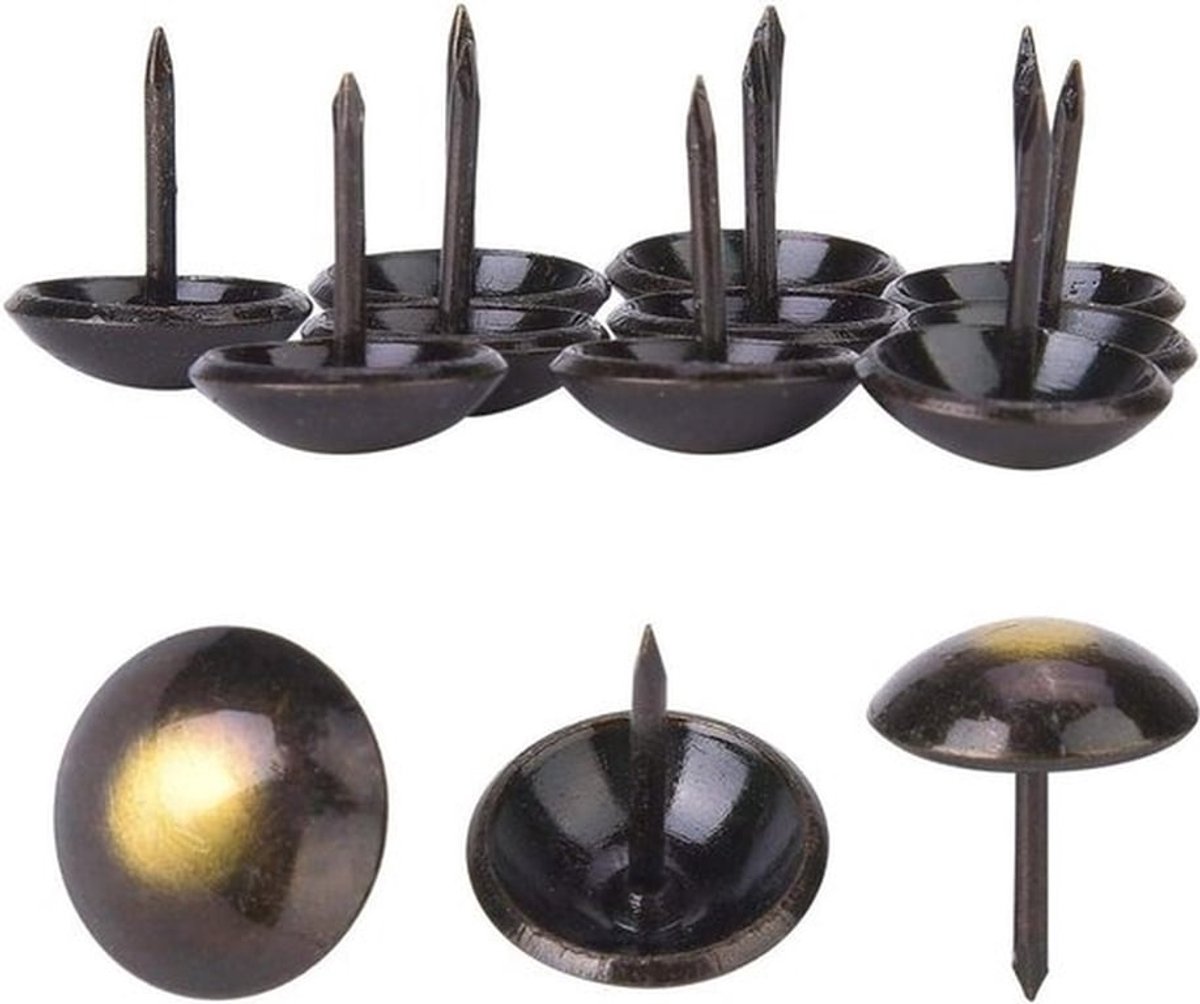 100 Stuks Antieke Messing Bekleding Spijkers voor Meubels - Ronde Kop Spijkers voor Bekleding en Meubelrestauratie (16 * 20mm)