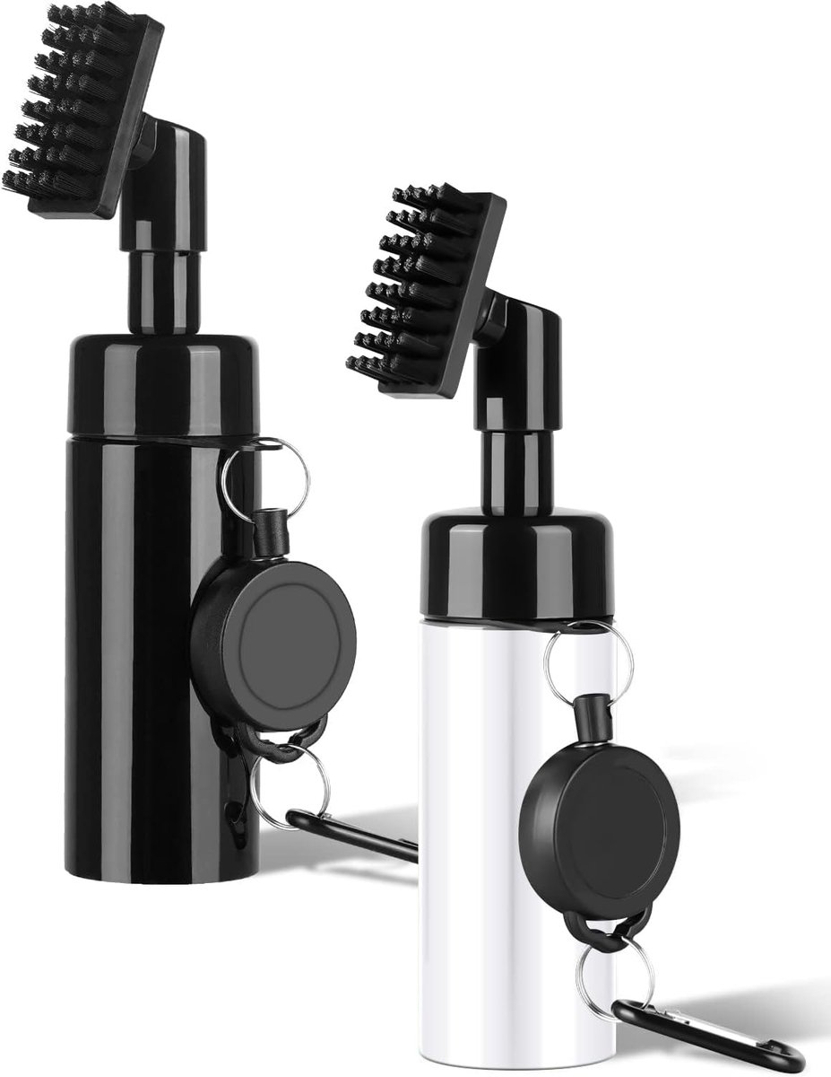 SnelShoppen - Golf Club Cleaning Brush Set 2 Stuks met Water Spray, Nylon Borstels, Aluminium Haak, Golf Accessoires voor Optimale Onderhoud