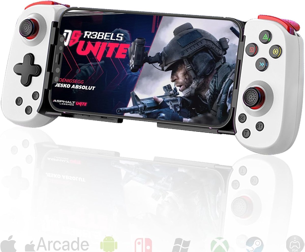 SnelShoppen - Draadloze Controller voor iPhone/Android - MFi Bluetooth Gamepad voor iOS/Switch/Lite/PC/PS - Flexibele Joystick voor iPhone 15, 14, 13