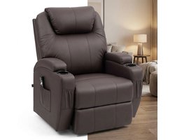 Relaxfauteuil - Relaxzetel - Relaxstoel - Fauteuil - Stoel - Met armleuning - Voor één Persoon - Koffiebruin