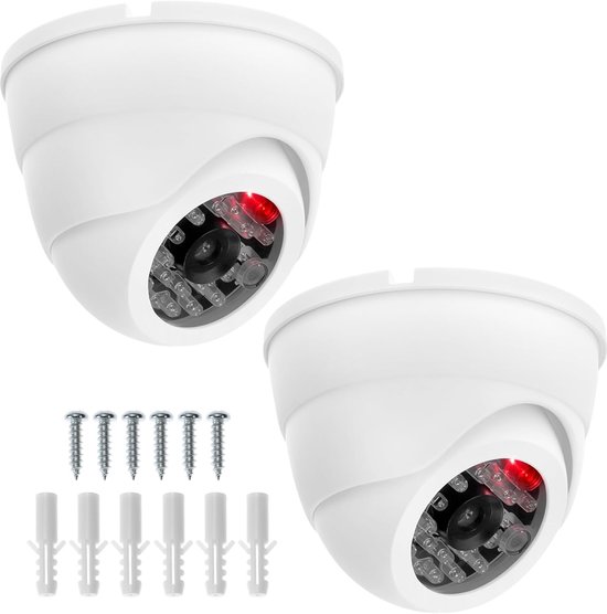 SnelShoppen - 2X Dummy Dome Camera met LED - Realistische Neppcamera voor Binnen en Buiten - Verbeter de Veiligheid van je Huis - Eenvoudige Installat van Snelshoppen — afbeelding 2