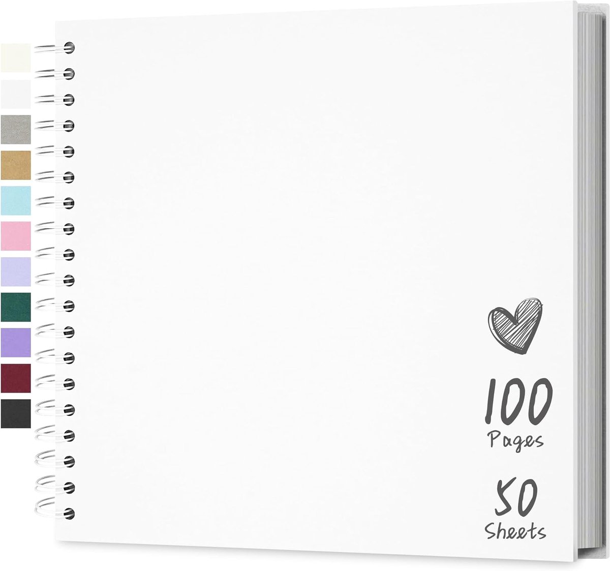 SnelShoppen - Gepersonaliseerd Foto Album 10x10 inch, 50 Bladen (100 Pagina's), Kraft Papier Herinneringen Album voor Baby, Familie, Verjaardag, Bruil