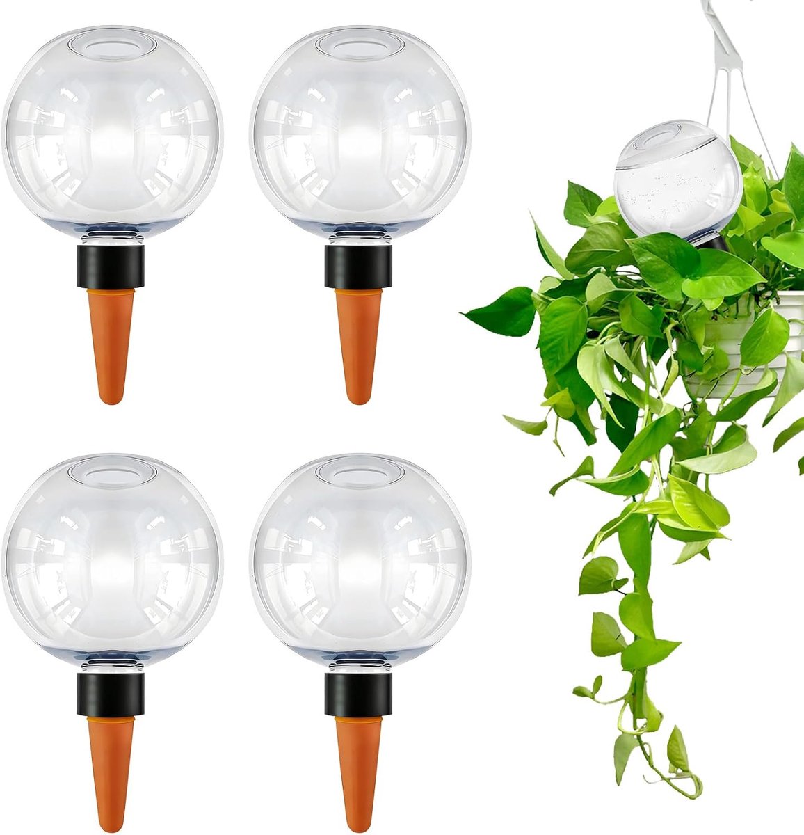 SnelShoppen - Bewateringsballen voor Planten - 4 Stuks Automatische Plantenirrigatie 500 ml - Zelfbewatering voor Kamerplanten - Ideaal voor Tuin en B