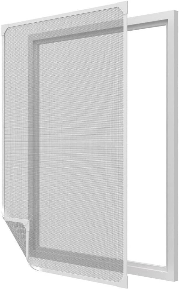 Thijox - Magnetische Raamhor 100x150 cm - Aanpasbaar Vliegengaas met Witte Rand en Zwart Gaas - Eenvoudig te Monteren voor Thuis, Tuin en Camping