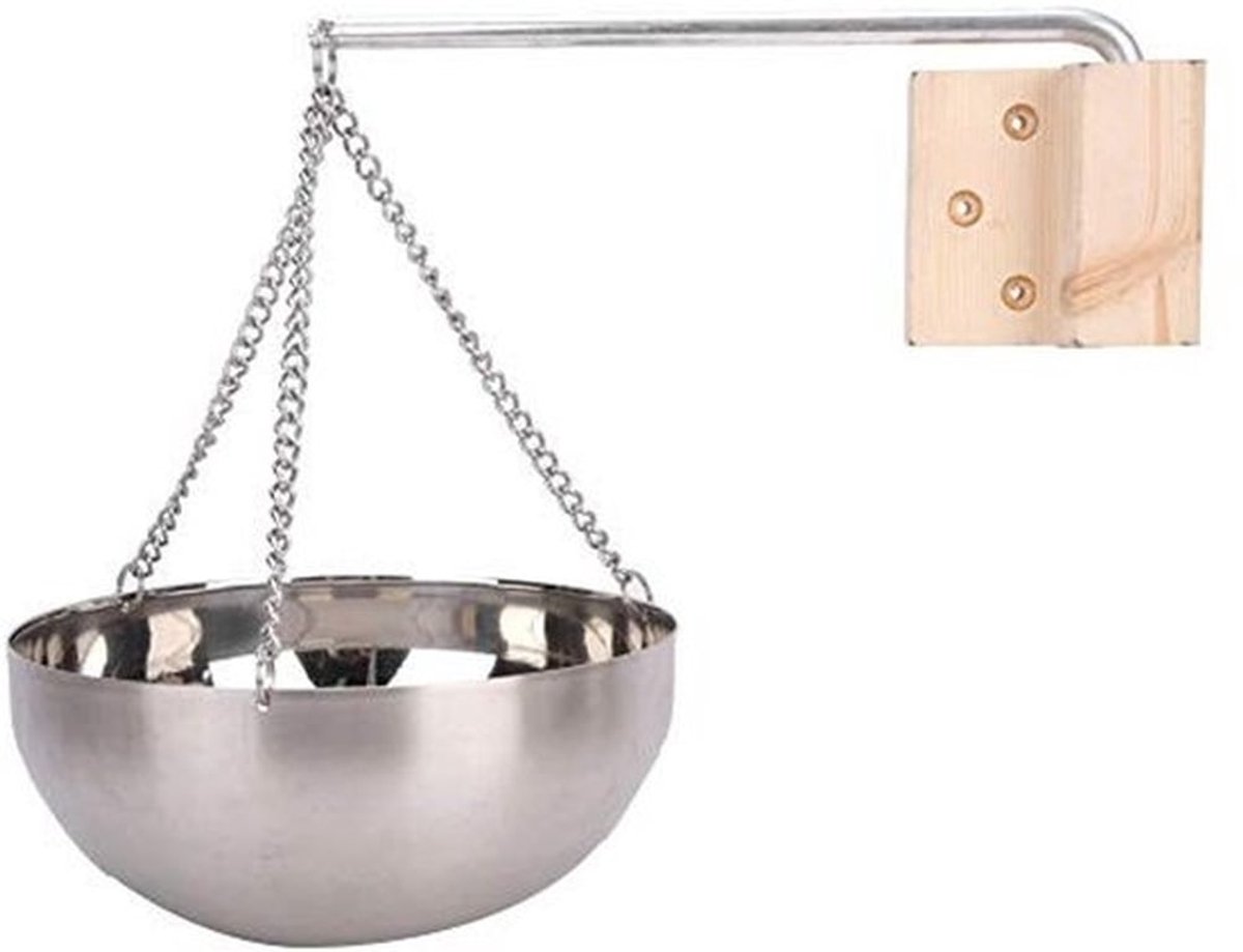 Aromatherapie Kom 20 cm - Roestvrijstalen Houder - Sauna Accessoire - Etherische Olie - Bevestigingsaccessoires - Praktisch in Gebruik - Saunaaccessoire