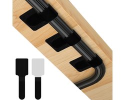 Complete Desk Cable Management Set met 60 Stuks Zelfklevende Nylon Kabelbinders voor Thuis en Kantoor, Herbruikbare Kabelhouders onder de Tafel, Sterke Hechting en Milieuvriendelijk