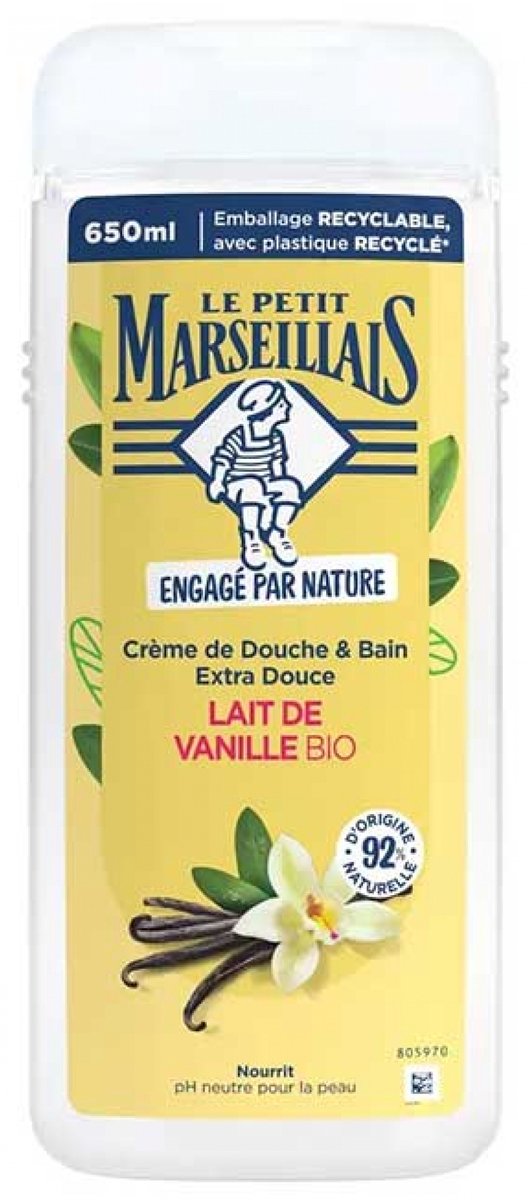 Le Petit Marseillais Extra Milde Bad- & Douchecrème Biologische Melk 650 ml