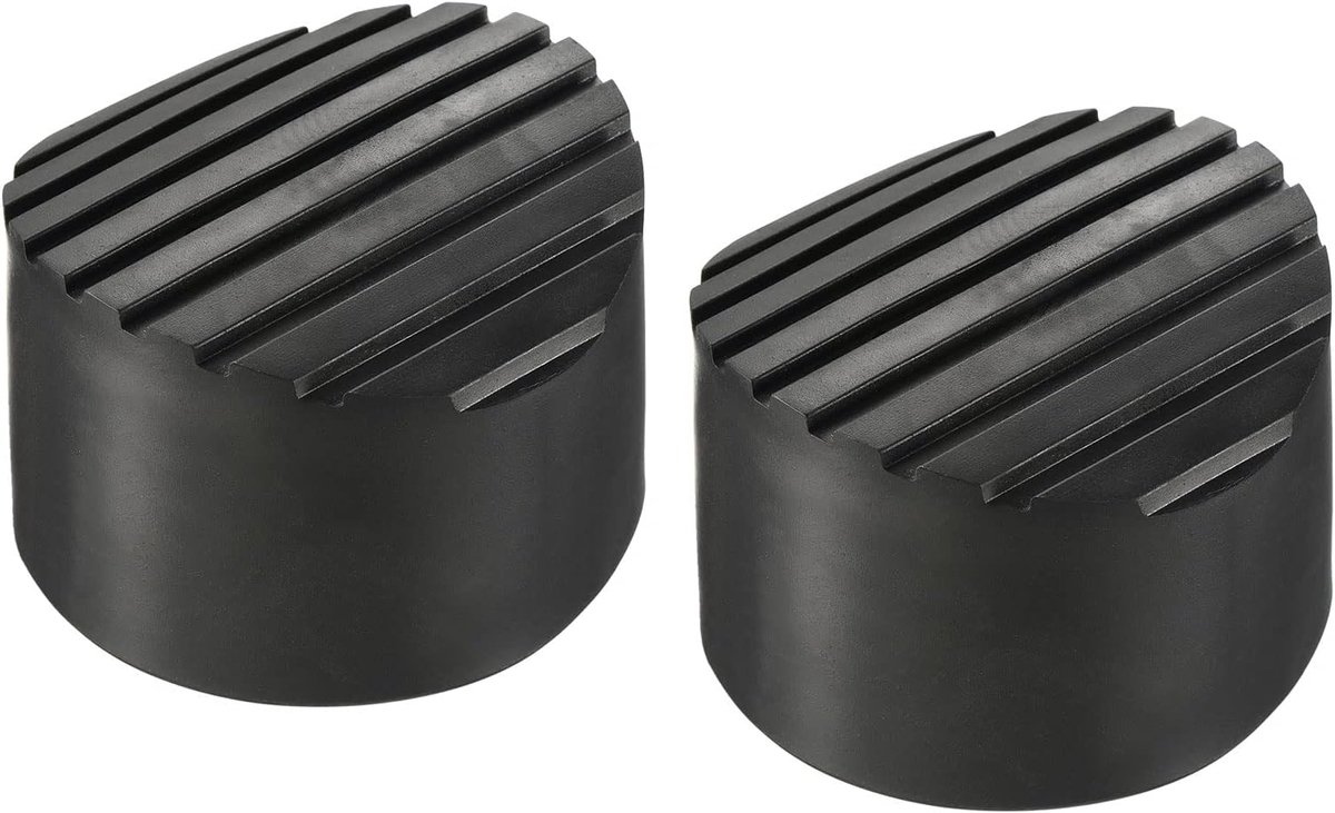 SnelShoppen - Set van 2 Ladders met Antislip Voetmat, 76 mm, Rubber, Rond, Zwart, Perfect voor Camping, Tuin en Huishoudelijk Gebruik