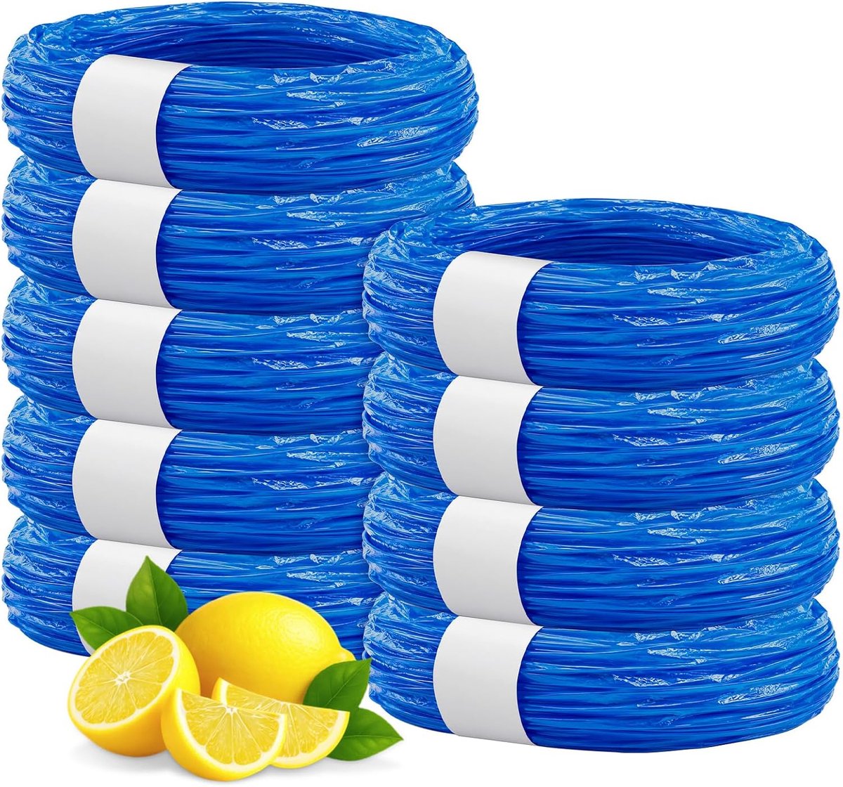 SnelShoppen - 9 stuks Luieremmer Navulcassettes - Geurdichte Navulfolie 4,5 m voor Luierzakken - Verdikte Luierzakken voor Baby en Kattenbak - Blauw
