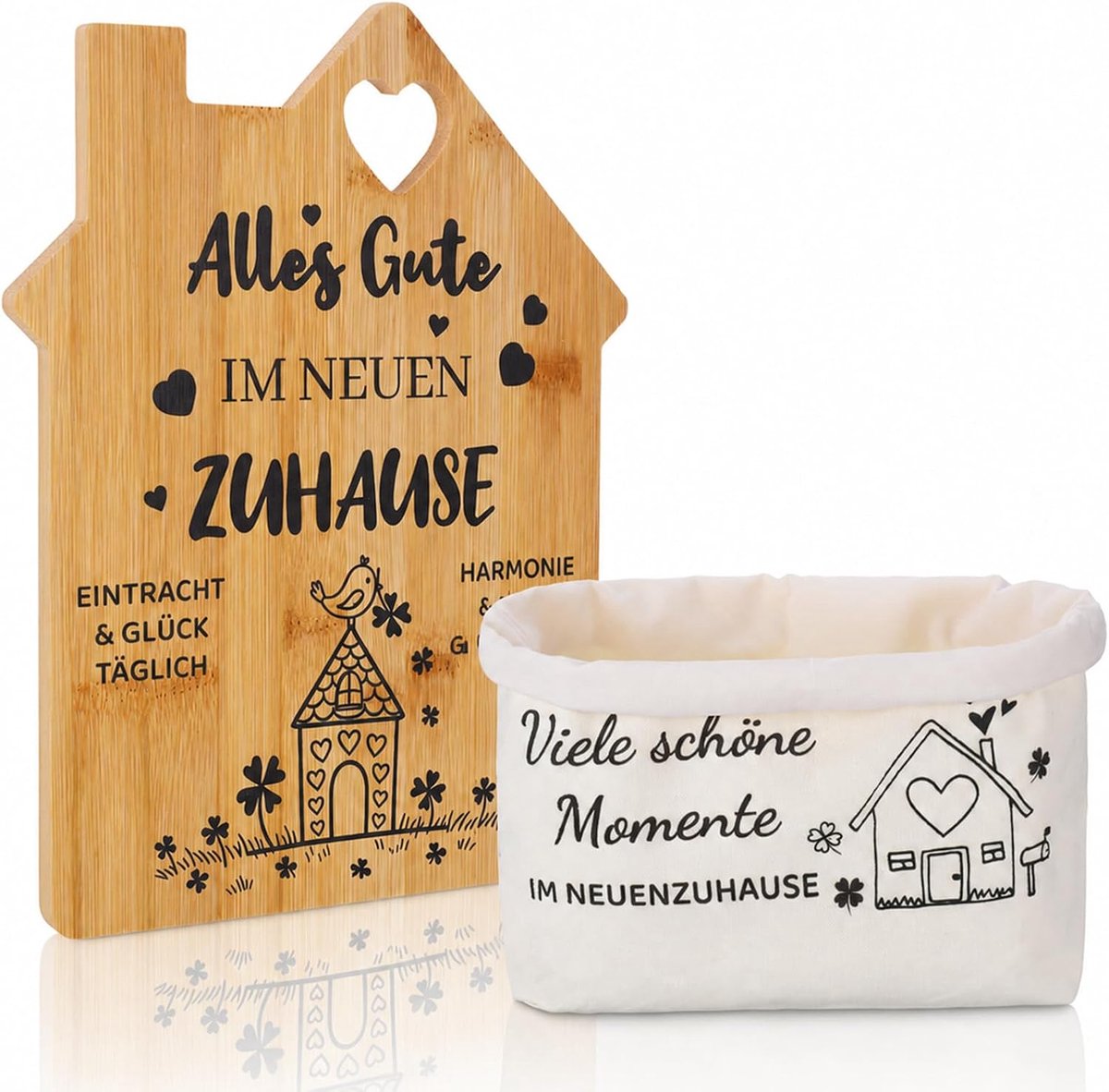 SnelShoppen - Cadeau voor Housewarming - Gepersonaliseerde Broodmand en Snijplank Set - Perfecte Housewarmingsgeschenken voor Nieuw Huis - Keuken Acce